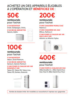 Offre reprises gagnantes ATLANTIC 2022 - produits